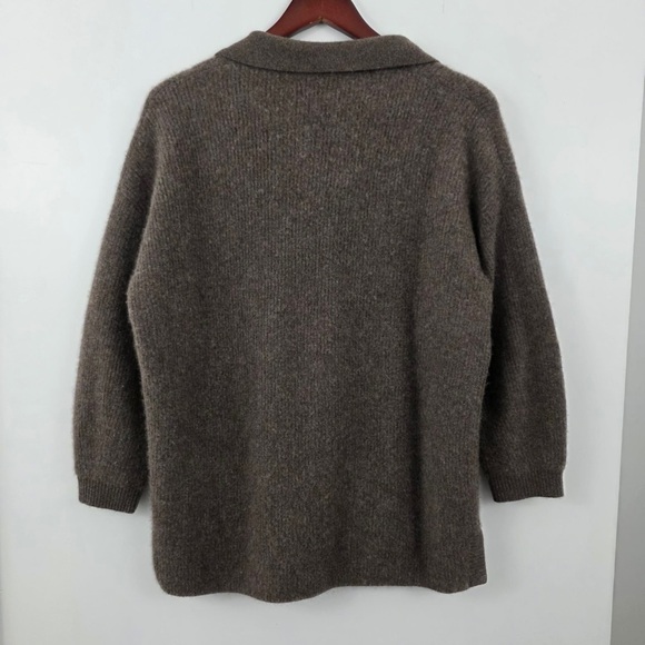 Poetry 100% Cashmere Button Front Cardigan Brown Size US 6 - Picture 3 of 9